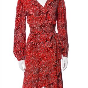 Maje knee-length ruffle wrap dress